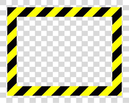 Download Sign Frame Danger Caution Men Working High Voltage Black And Yellow Stripes Border PNG file