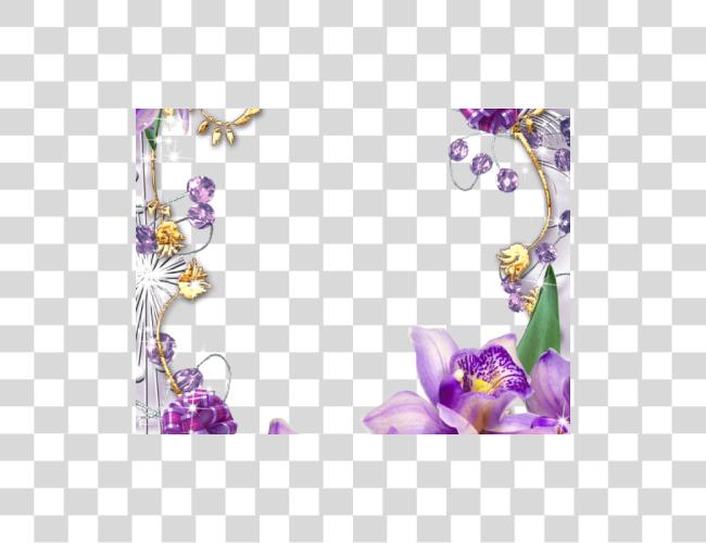 Download Flowers Borders Violet Flower Frame And Borders Clip Art