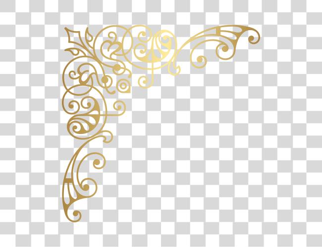 Download Gold Corner Decorative Clip Art