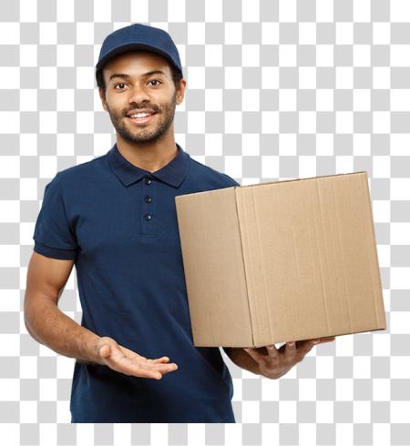 Download Man Delivery Boy With Box PNG file