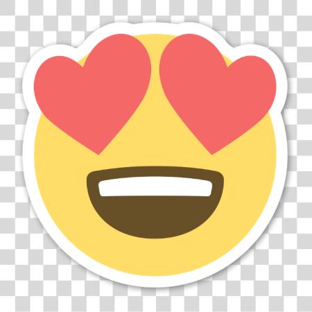 Download Heart Eyes Smiley Sticker Eye Heart Emoji PNG file