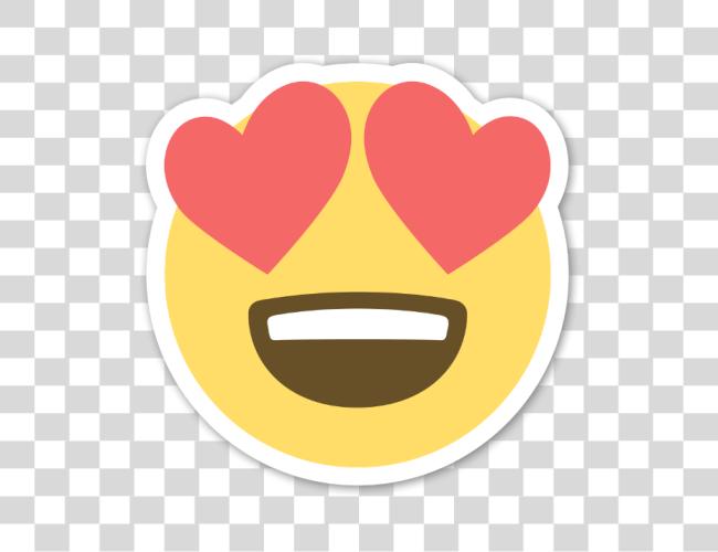 Download Heart Eyes Smiley Sticker Eye Heart Emoji Clip Art