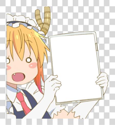 Download High Quality Tohru Sign Blank Meme Template Anime Girls Holding Signs PNG file