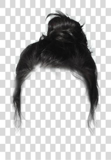 Download black bun hair dressup costume Lace Wig PNG file