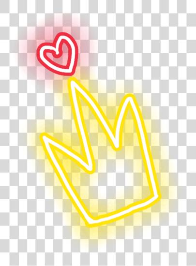 Download Glow Sticker Heart Crown Glowsticker Freetoedit Neon Sign PNG file