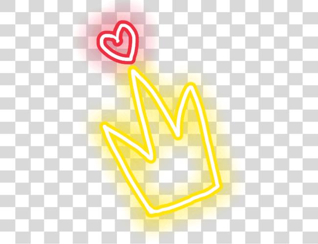 Download Glow Sticker corazón corona Glowsticker Freetoedit Neon signo Clip arte