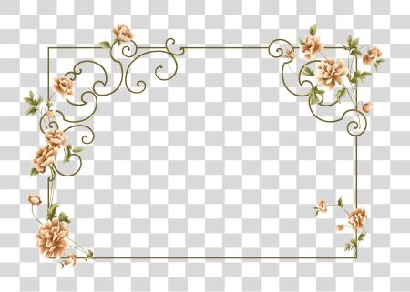 Download Peach flor marco Rectangle flor marco PNG file