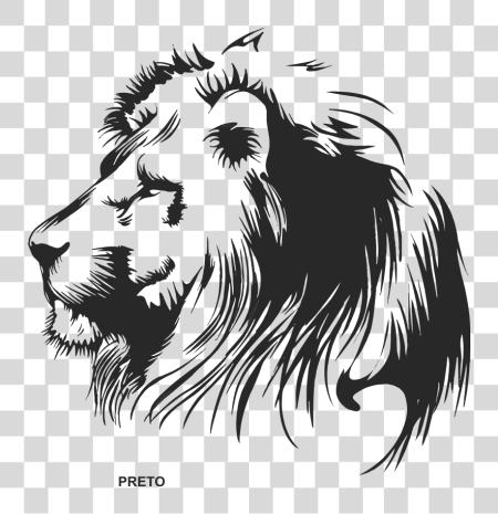 Download Leao Tribal Black And White Lion Head Lion PNG file