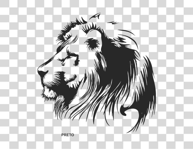 Download Leao Tribal Black And White Lion Head Lion Clip Art