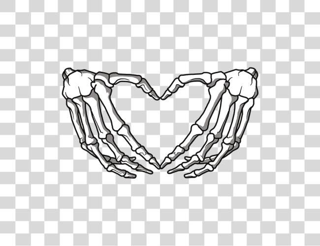 Download Clipart Skeleton Hands Heart Clip Art