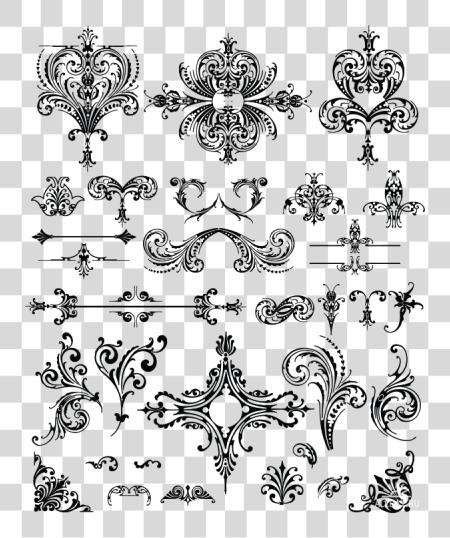 下载 Retro 风格 Ornaments 花卉 Ornament 图案 婚礼 花卉 Lace PNG file