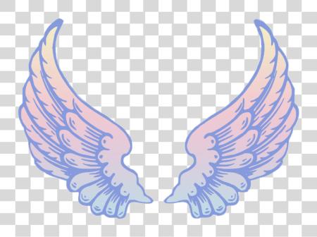 Download wings fly freedom blue purple tumblr sky Angel Wings PNG file