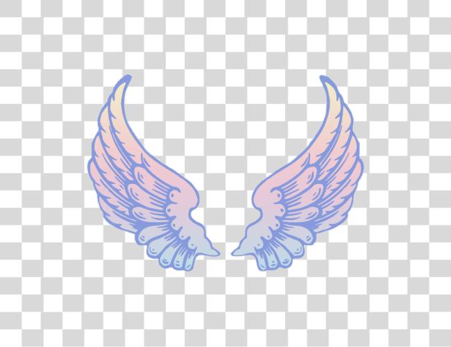 Download wings fly freedom blue purple tumblr sky Angel Wings Clip Art