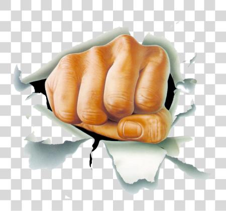 Download Fist Through The Wall Fist Punching Through Paper PNG file