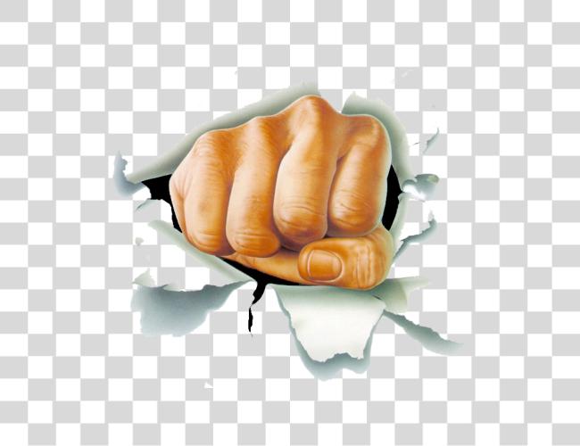 Download Fist Through The Wall Fist Punching Through Paper Clip Art