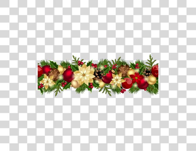 下载 Holiday Garland Crafthubs Christmas Garland Border Clip 艺术