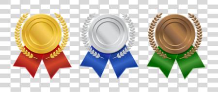 Download Silver Ribbon Gold Silver Bronze Medal PNG file