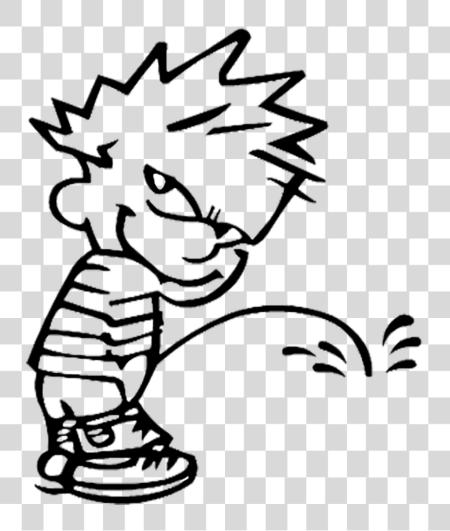 下载 Calvin Pissing 在 Decal Calvin Peeing Sticker PNG file