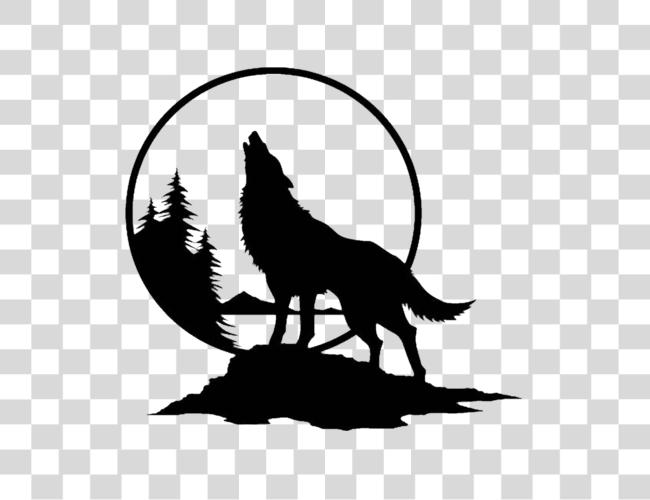 Download freetoedit silhouette night sky moon disney Howling Wolf Silhouette Tattoo Clip Art