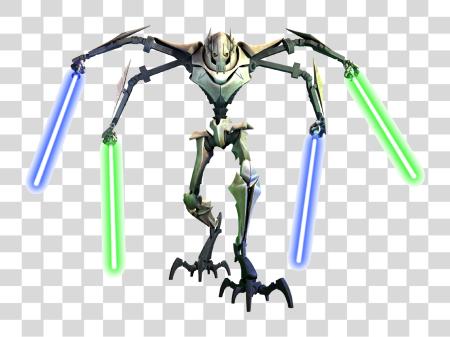 Download Star Wars Jedi Robot General Grievous Clone Wars PNG file