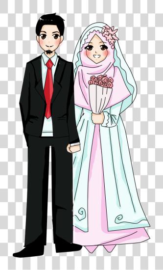 Download Wedding Muslim Wedding Cartoon Muslim PNG file