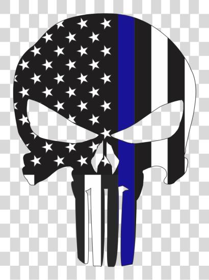 Download Blue Skull Punisher Skull PNG file