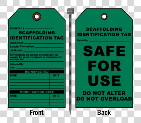 Download Scaffolding Safe For Use Do Not Alter Tag Printable Scaffold Tag PNG file