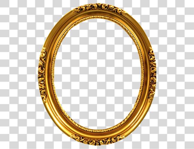 Download Oval Golden Frame Clip Art