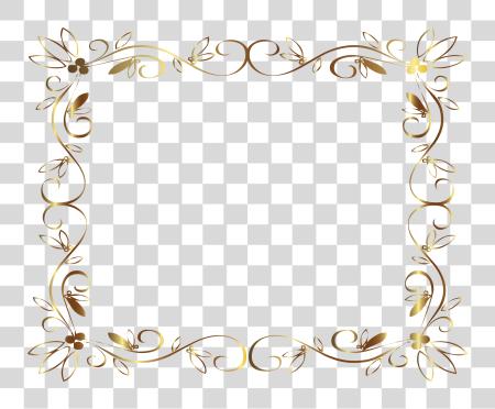 Download delicado oro marco oro estrella Border PNG file