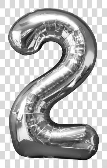 Download Foil Balloon Number 2 PNG file