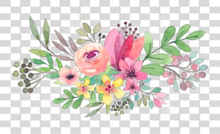 Download ftestickers watercolor flowers floralswag pink Background Watercolor Flowers Clipart PNG file