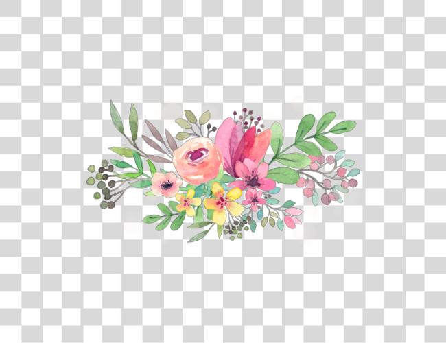 Download ftestickers watercolor flowers floralswag pink Background Watercolor Flowers Clipart Clip Art