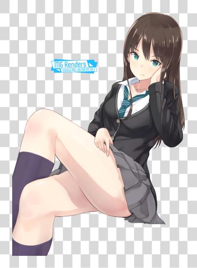 下载 动漫 女孩 Crossing 腿 PNG file