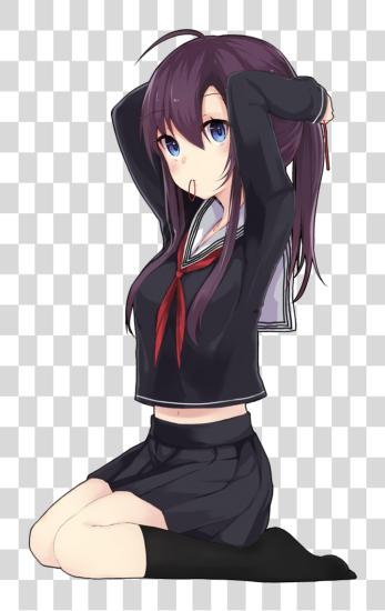 下载 动漫 动漫 天使 动漫 Another 动漫 Datass 动漫 动漫 Girl 與 一个 黑色 School 制服 PNG file