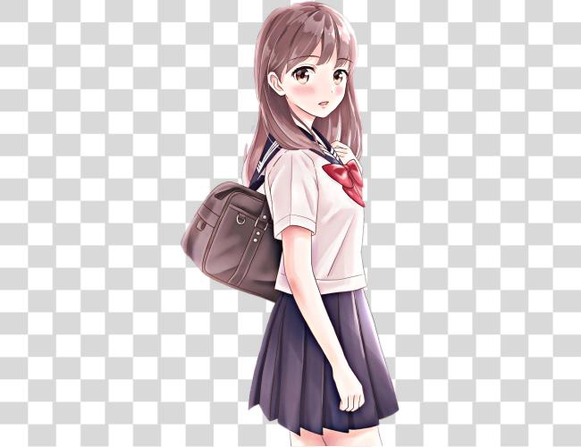 Download anime girl school schoolgirl student beautiful Anime Girl Student Clip Art