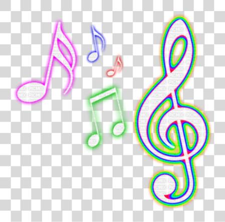 Download Neon Notes colorido música Note PNG file