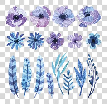 Download acuarela pintura dibujo azul acuarela flor PNG file