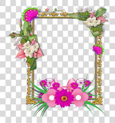 تحميل زهرة Frame Frame زهري Photo Frame Wreath Beautiful زهرة فراشة Frame بي ان جي ملف