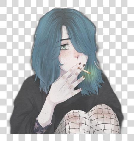 下载 动漫 girl smoker aesthetictumblr aesthetics tumblr 动漫 Tumblr Girl 美学 PNG file