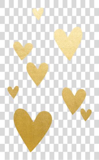 Download Floating Hearts Gold Hearts PNG file