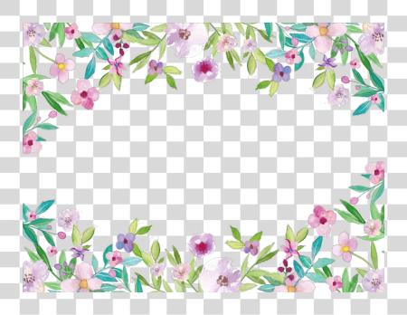 Download Watercolor Flower Border Watercolor Floral Border PNG file