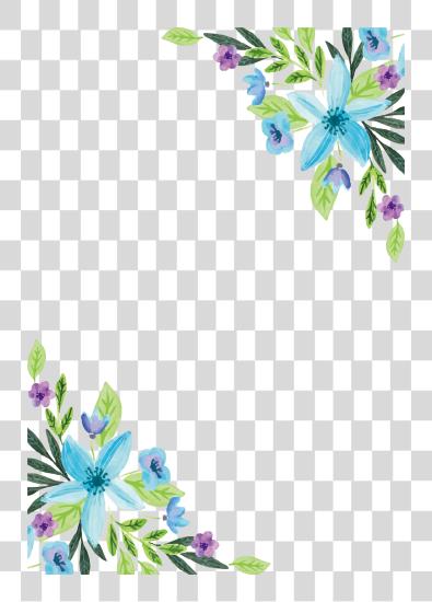 Download acuarela pintura flor floral diseño agua color azul flores agua color PNG file