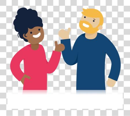 Download Illustration Of Two People Giving Each Other A Thumbs Person Talking PNG file