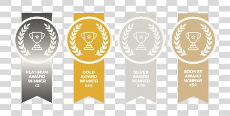 下载 Award Ribbons 2017 Platinum 黄金 銀 Bronze Award PNG file