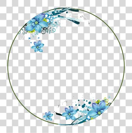 下载 Flowers 蓝色 Circle 框架 粉红色 花卉 蓝色 花 Circle PNG file