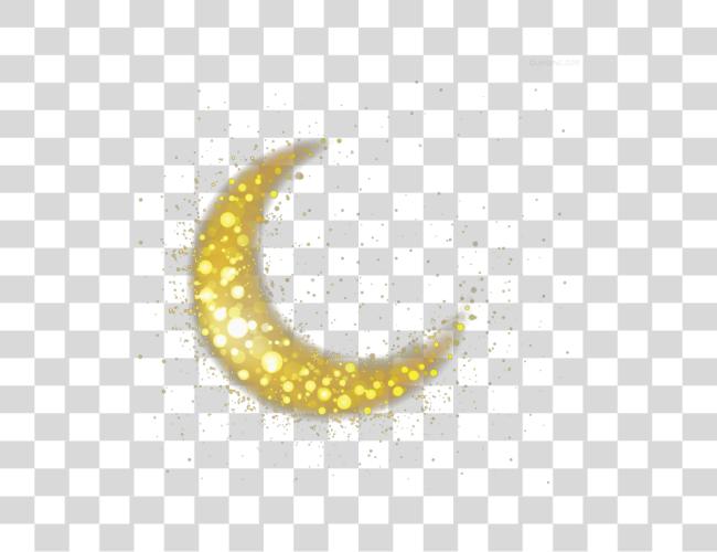 Download moon moonlight glitter sparkle shimmer celestial Gold Half Moon Clip Art