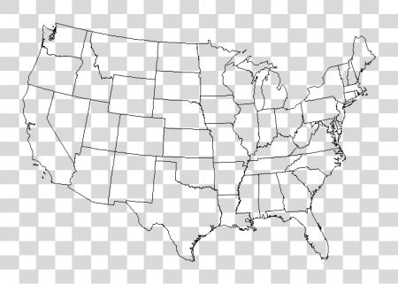 下载 Blank 地图 Of 美国 United States 地图 Lined PNG file