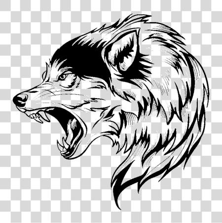 تحميل wolf vectorart blackandwhite رسم بياني ftestickers رأس Wolf بي ان جي ملف