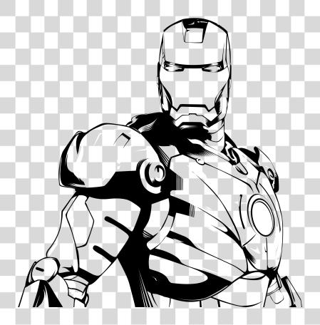 Download Iron Man Black And White Iron Man PNG file