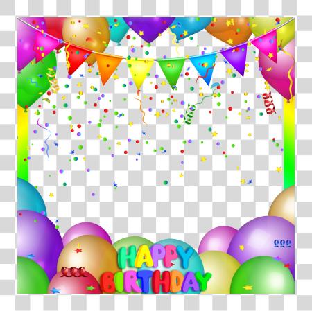 Download Happy Birthday Balloons Frame Happy Birthday PNG file